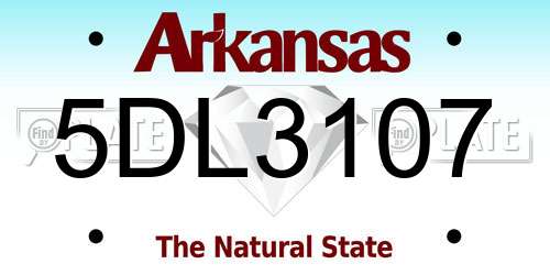 5DL3107 Arkansas License Plate