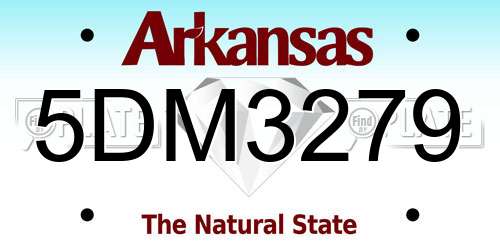 5DM3279 Arkansas License Plate