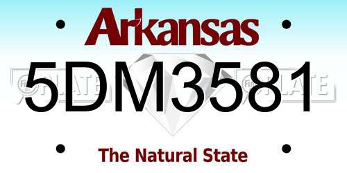 5DM3581 Arkansas License Plate