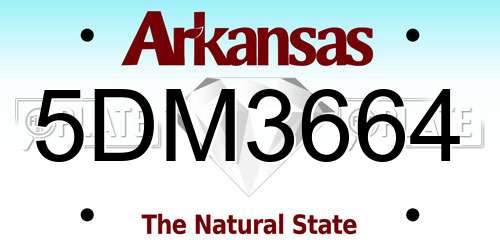 5DM3664 Arkansas License Plate