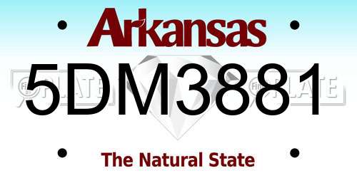 5DM3881 Arkansas License Plate