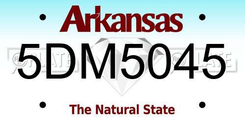 5DM5045 Arkansas License Plate