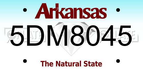 5DM8045 Arkansas License Plate