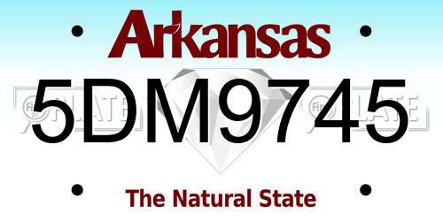 5DM9745 Arkansas License Plate