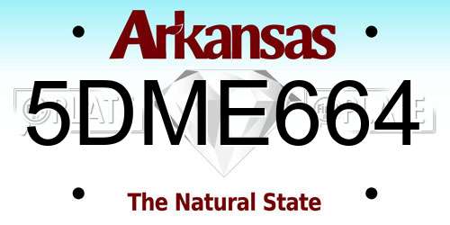 5DME664 Arkansas License Plate