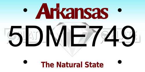 5DME749 Arkansas License Plate