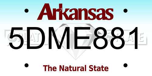 5DME881 Arkansas License Plate