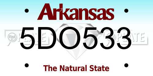 5DO533 Arkansas License Plate