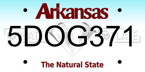 5DOG371 Arkansas License Plate