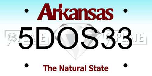 5DOS33 Arkansas License Plate