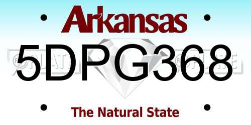 5DPG368 Arkansas License Plate