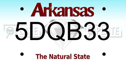 5DQB33 Arkansas License Plate