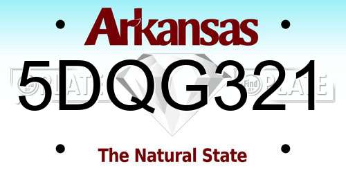 5DQG321 Arkansas License Plate