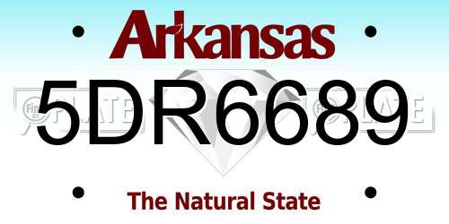 5DR6689 Arkansas License Plate