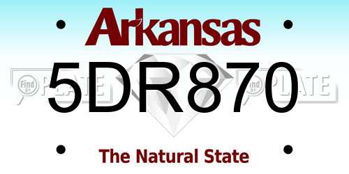 5DR870 Arkansas License Plate