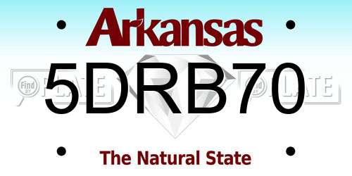 5DRB70 Arkansas License Plate