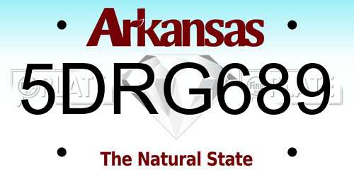 5DRG689 Arkansas License Plate