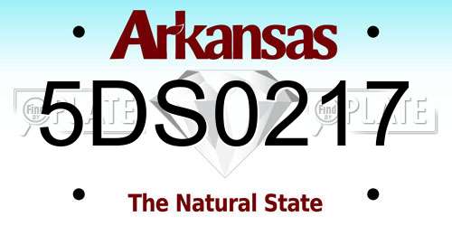 5DS0217 Arkansas License Plate