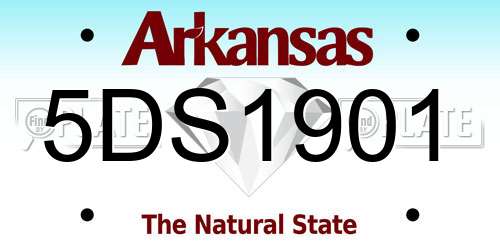 5DS1901 Arkansas License Plate