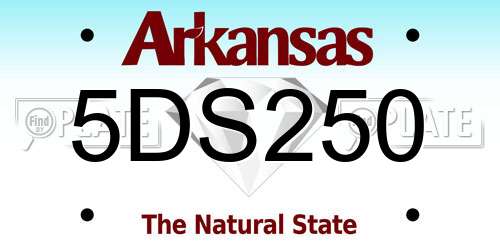 5DS250 Arkansas License Plate