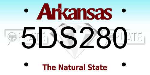 5DS280 Arkansas License Plate