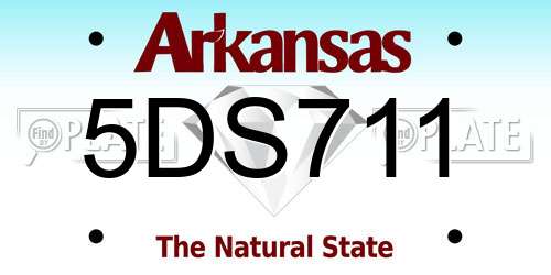 5DS711 Arkansas License Plate