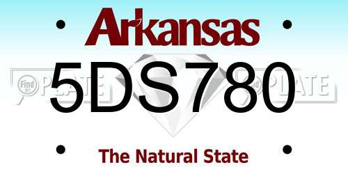 5DS780 Arkansas License Plate