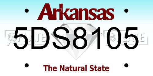 5DS8105 Arkansas License Plate