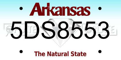 5DS8553 Arkansas License Plate