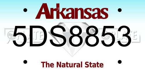 5DS8853 Arkansas License Plate