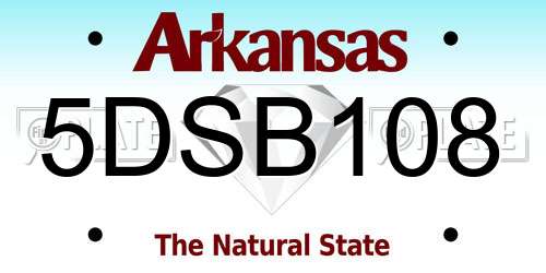 5DSB108 Arkansas License Plate
