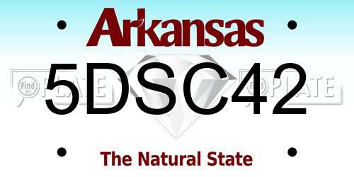 5DSC42 Arkansas License Plate