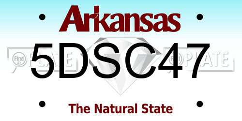 5DSC47 Arkansas License Plate