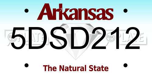 5DSD212 Arkansas License Plate