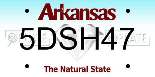 5DSH47 Arkansas License Plate