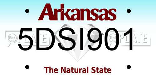 5DSI901 Arkansas License Plate