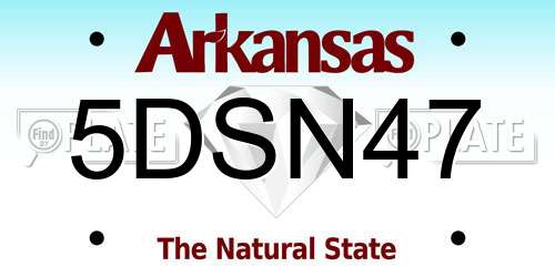 5DSN47 Arkansas License Plate
