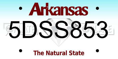 5DSS853 Arkansas License Plate