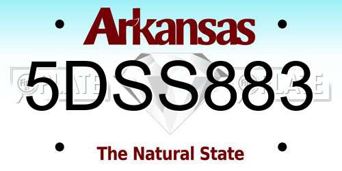 5DSS883 Arkansas License Plate