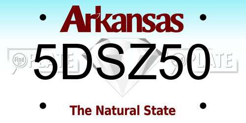 5DSZ50 Arkansas License Plate