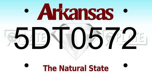 5DT0572 Arkansas License Plate