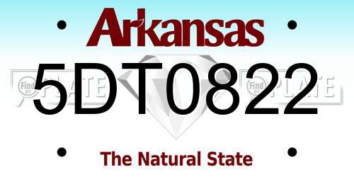 5DT0822 Arkansas License Plate