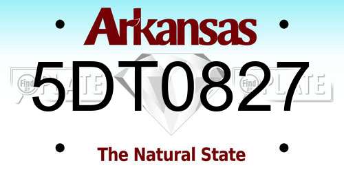5DT0827 Arkansas License Plate