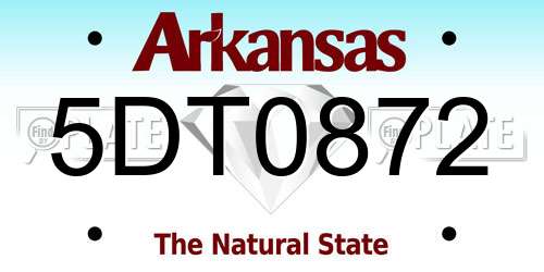 5DT0872 Arkansas License Plate