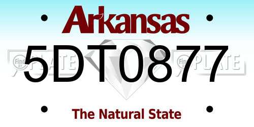 5DT0877 Arkansas License Plate