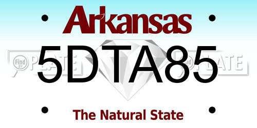 5DTA85 Arkansas License Plate