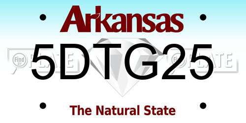 5DTG25 Arkansas License Plate