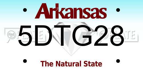 5DTG28 Arkansas License Plate
