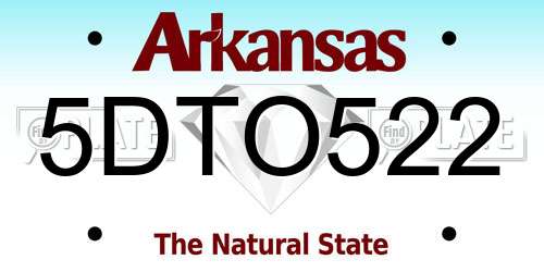 5DTO522 Arkansas License Plate