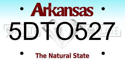 5DTO527 Arkansas License Plate